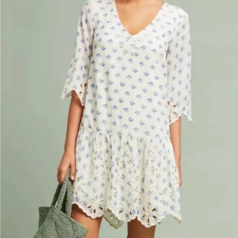Anthropologie Meadow Rue Eyelet Tunic Dress